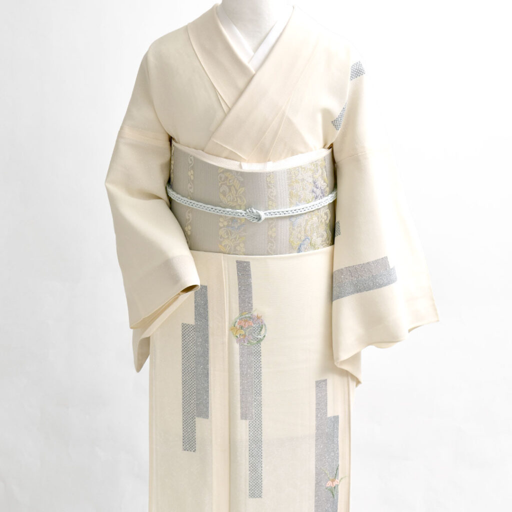 [名古屋帯](単衣/夏) 西陣織 老舗 小森織物 謹製 涼爽段唐草 九寸帯 正絹 日本製(商品番号:21324)