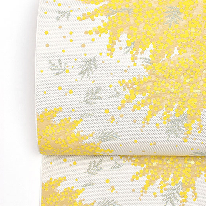 [名古屋帯]博多織 老舗 協和織 謹製 ミモザ 金印 八寸帯