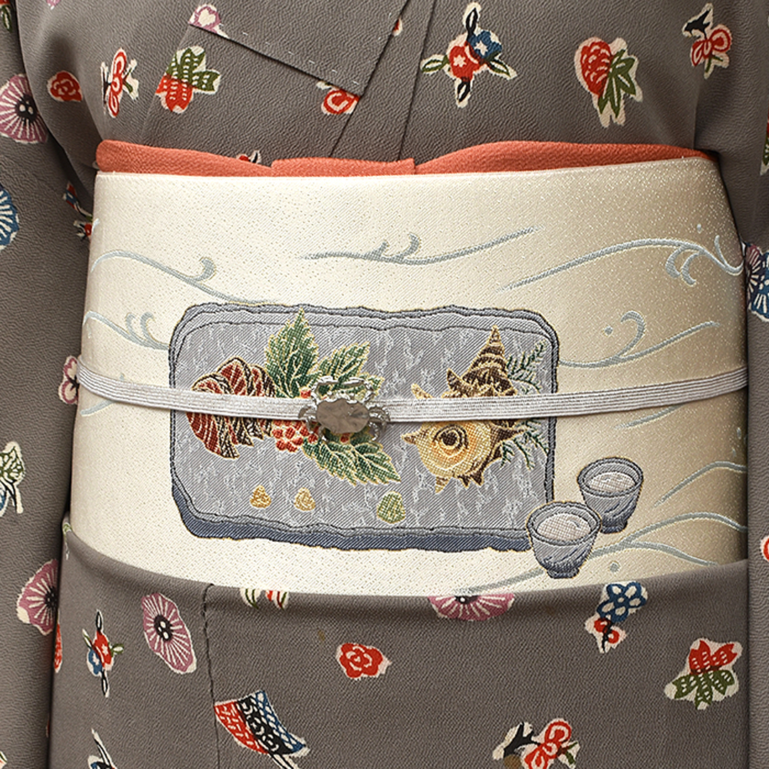 京の老舗 西陣 まいづる 謹製 “春の日本酒” 九寸 名古屋帯