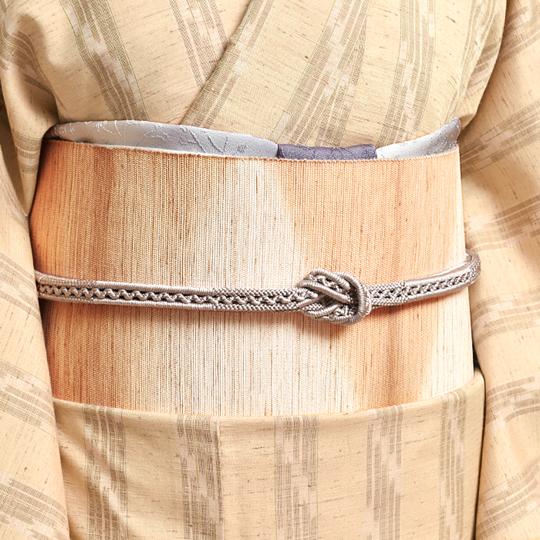 米沢紬 齋英織物 謹製 “桜桃/さくらんぼ板締め絞り” 八寸 名古屋帯