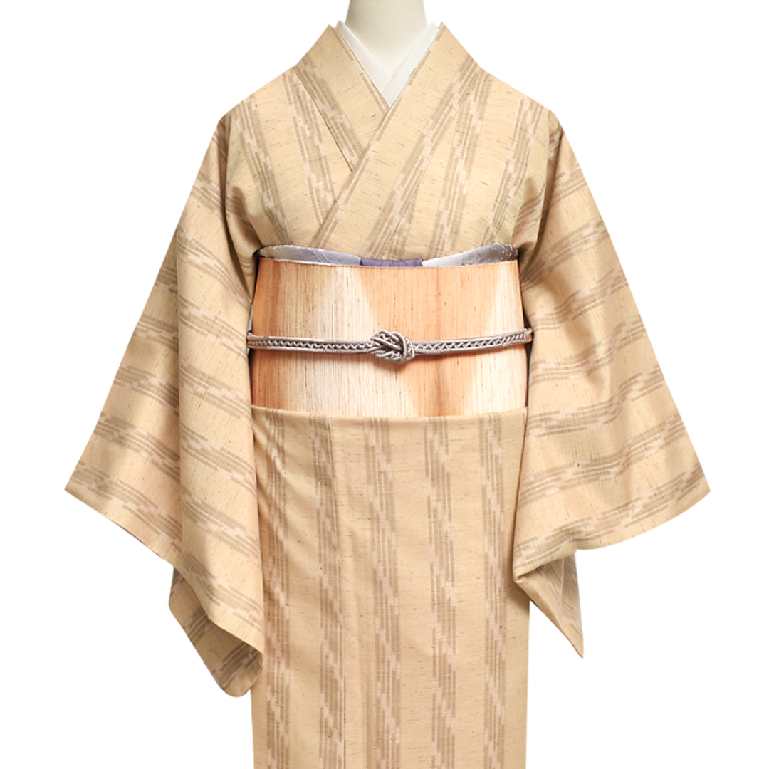 米沢紬 齋英織物 謹製 “桜桃/さくらんぼ板締め絞り” 八寸 名古屋帯