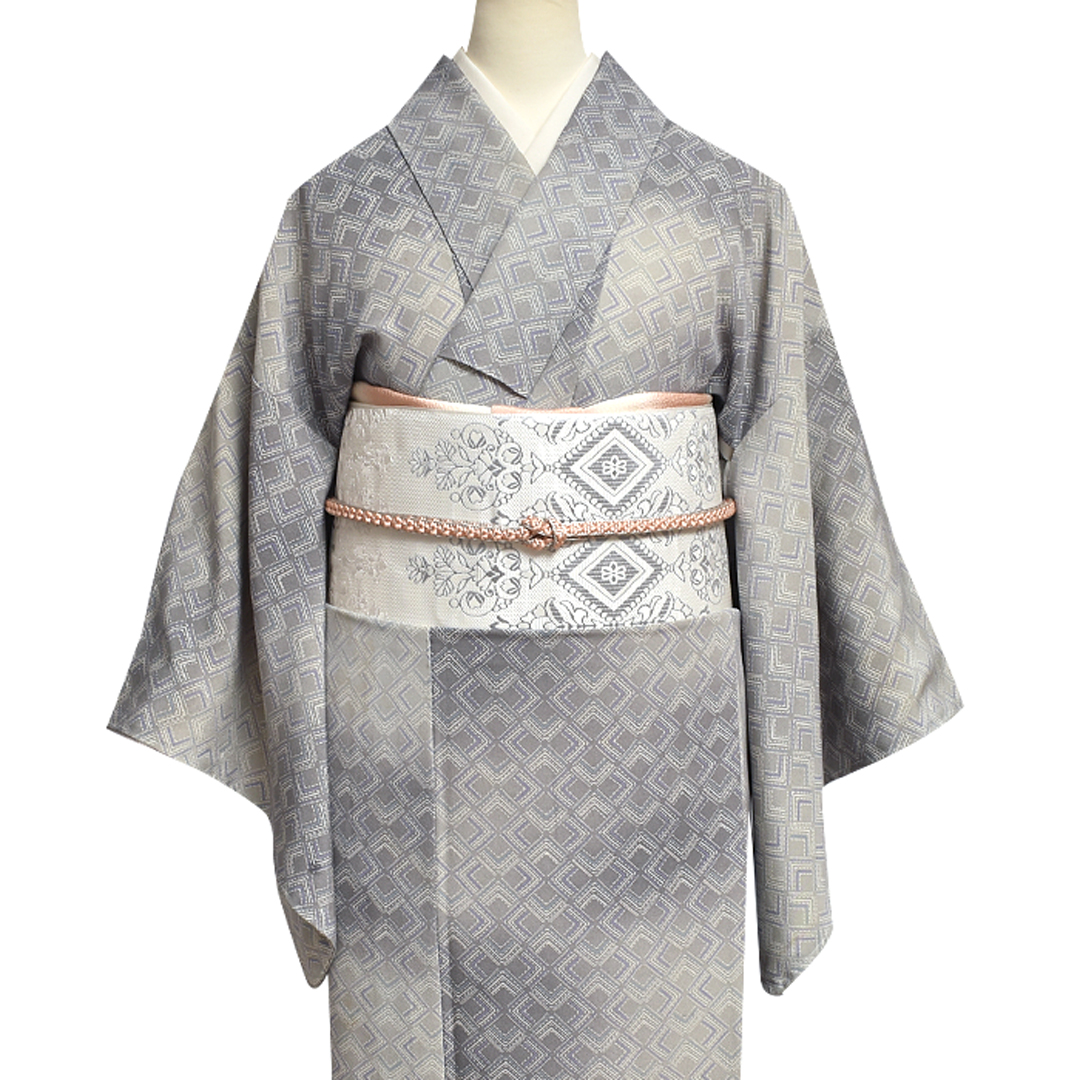 博多帯 黒木織物 謹製 本場筑前博多織 “小唐花” 金印 八寸 名古屋帯