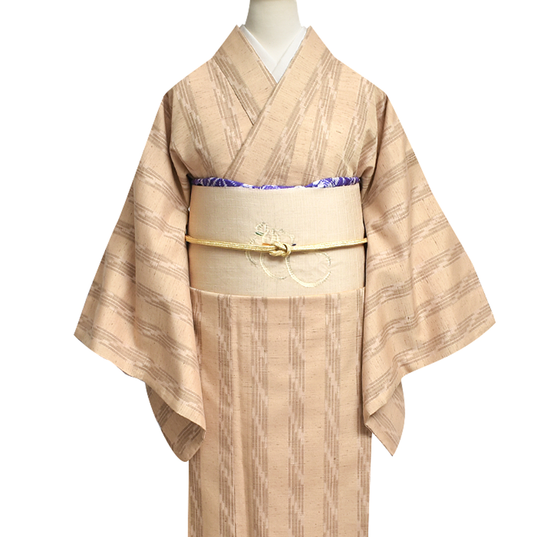 伝統工芸士 西川治郎 作 絞り染め “ひょうたん” 本生つむぎ地 九寸 名古屋帯